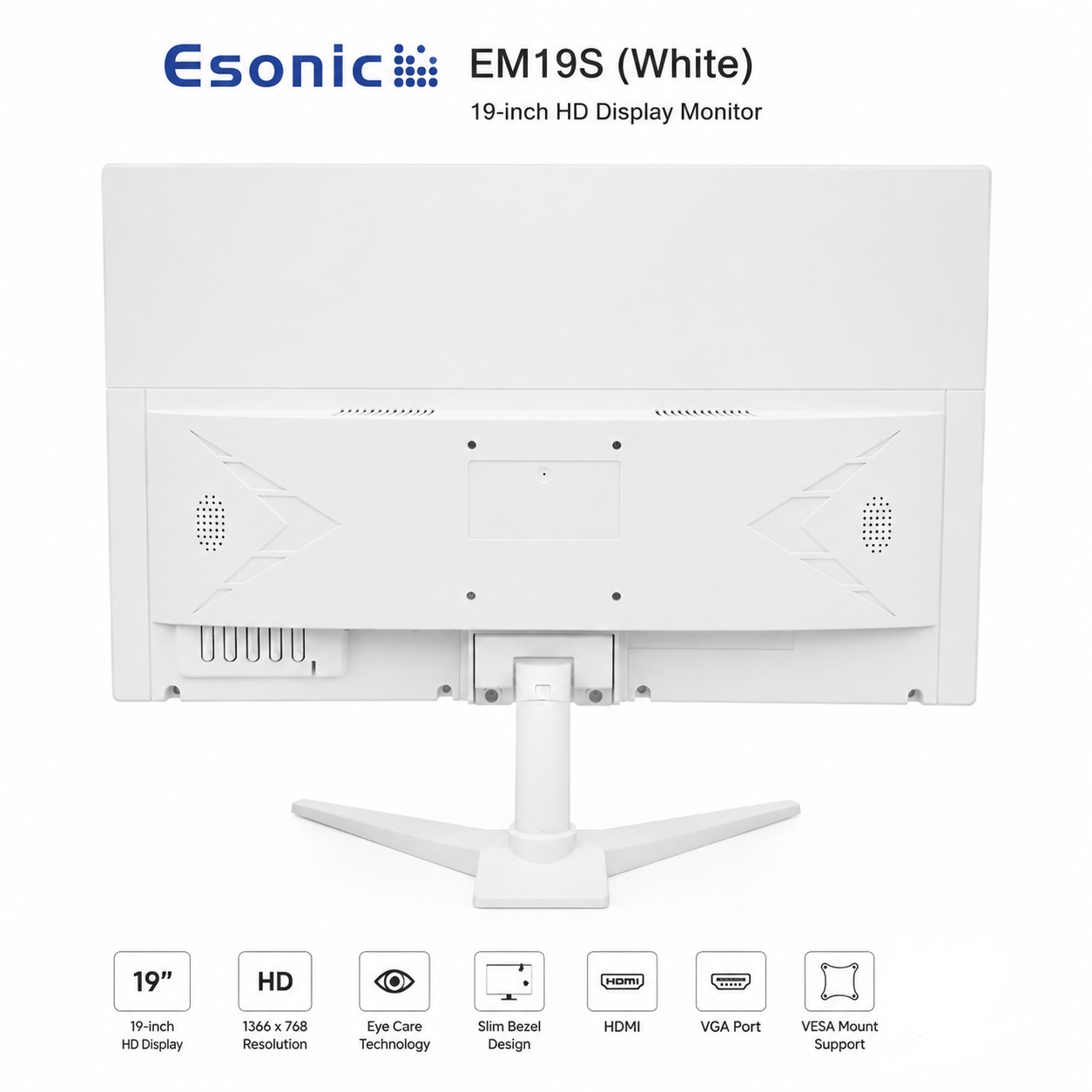 Esonic  EM19S (White) 19-inch HD Display Monitor