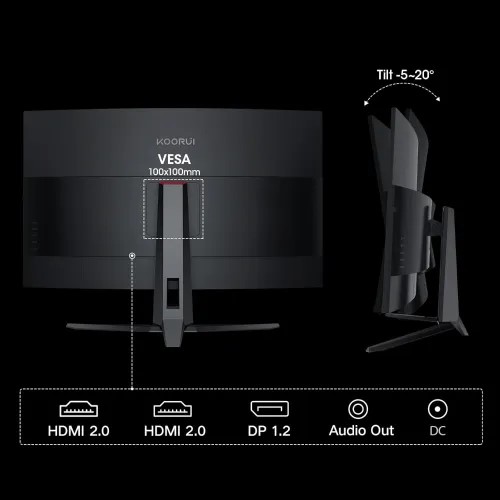 KOORUI G3221SC 31.5-inch 170Hz 2K QHD VA Curved Gaming Monitor