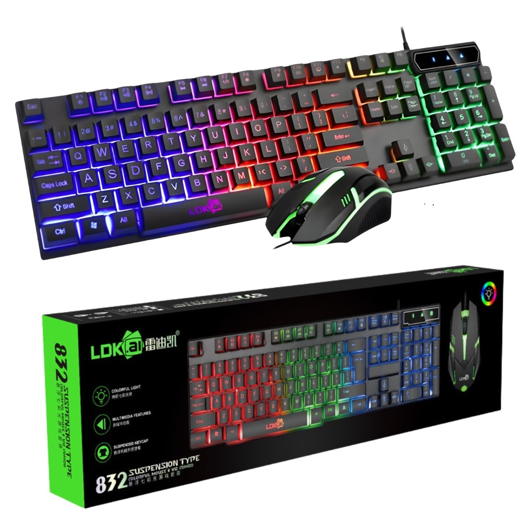 LDK ai 832 USB Suspension colorful Backlight Gaming Keyboard & Mouse Combo