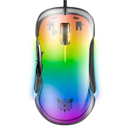 Onikuma CW925 12800 DPI RGB Backlit Wired transparent Black Gaming Mouse
