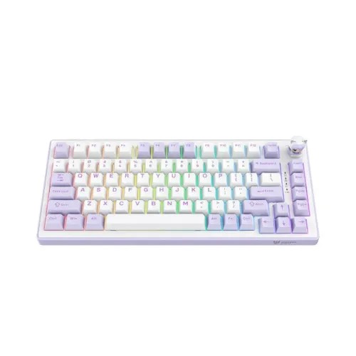 ONIKUMA MT707 Tri-Mode Mint Switches RGB ABS Injection Molding 82-key Gaming Purple Keyboard