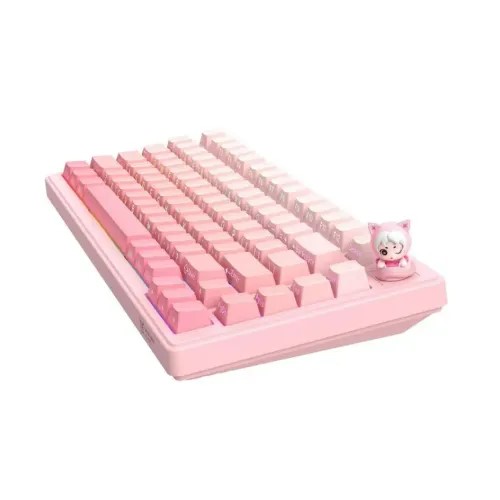 ONIKUMA MT707 Tri-Mode Mint Switches RGB ABS Injection Molding 82-key Gaming Pink Keyboard