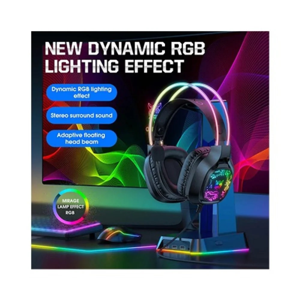 ONIKUMA X22 Cool RGB Dynamic Light Wired Black Gaming Headset