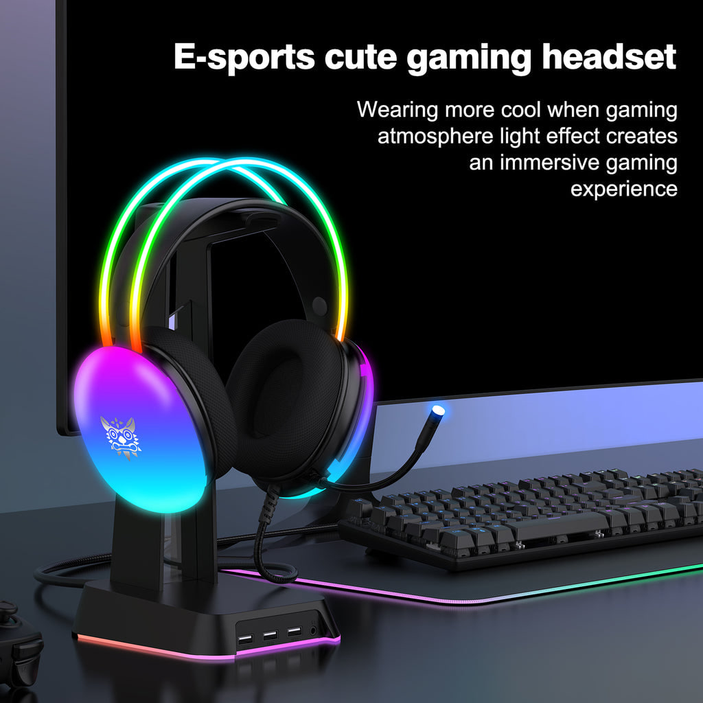 Onikuma X25 RGB Wired Black Gaming Headset