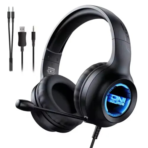 ONIKUMA X36 RGB 3.5mm Over-Ear Black Gaming Headset
