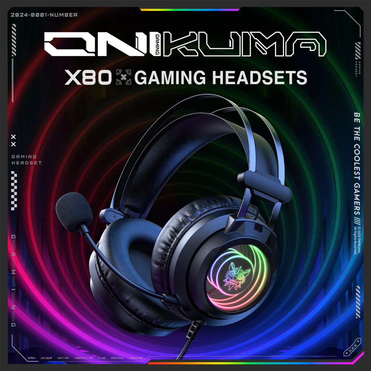 Onikuma X80 3.5 Wired RGB Gaming Headphone