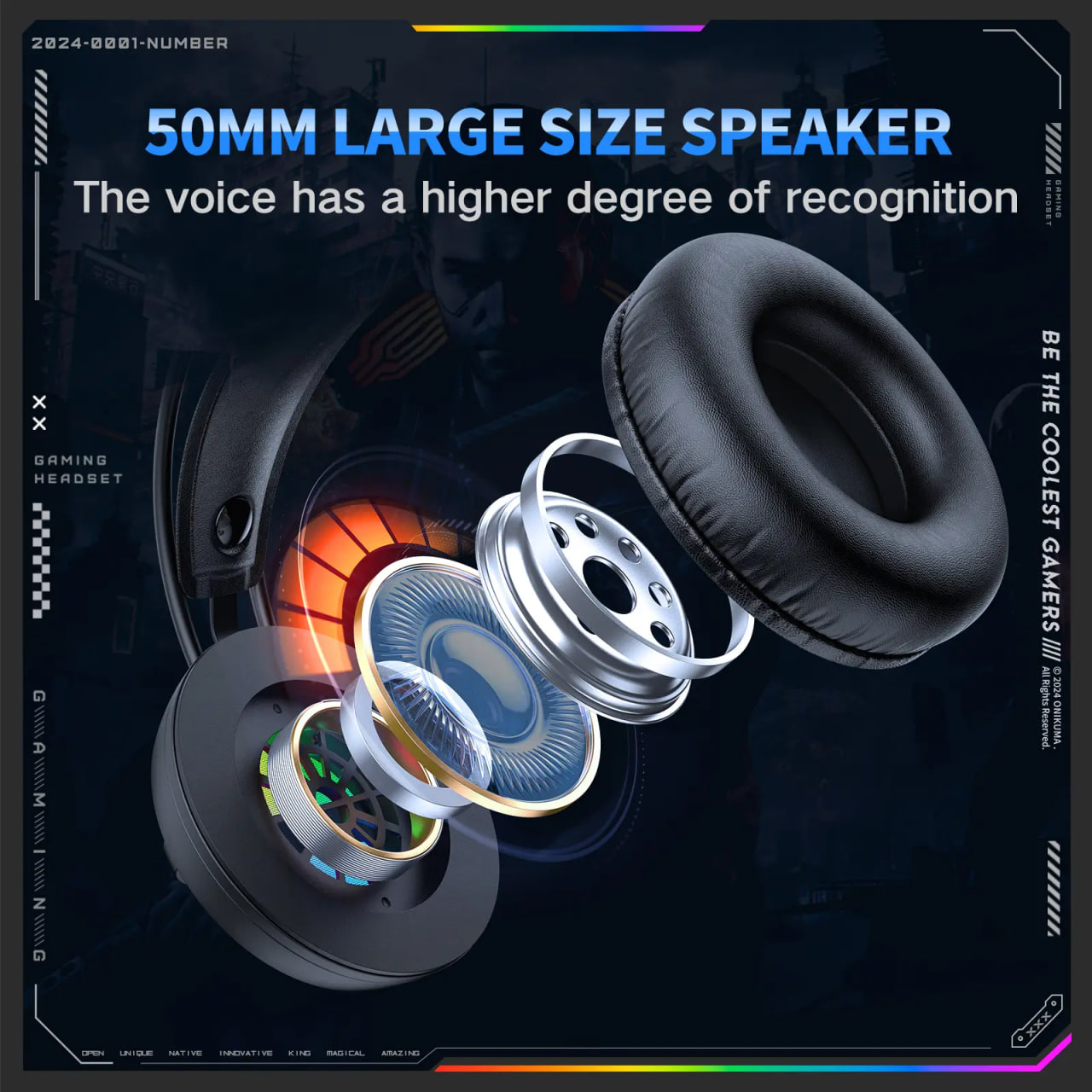Onikuma X88 RGB Wired Gaming Black Headphone
