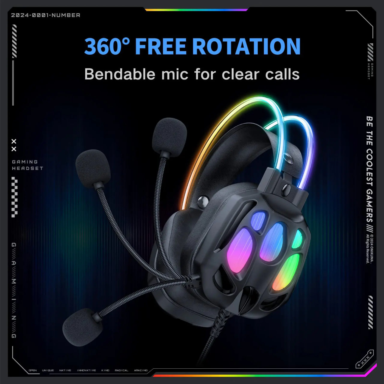 Onikuma X89 RGB Wired Gaming Headphone