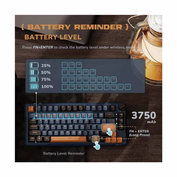 Royal Kludge RK H81 Tri Mode RGB Hot Swap (Brown Switch) Star Night Mechanical Gaming Keyboard