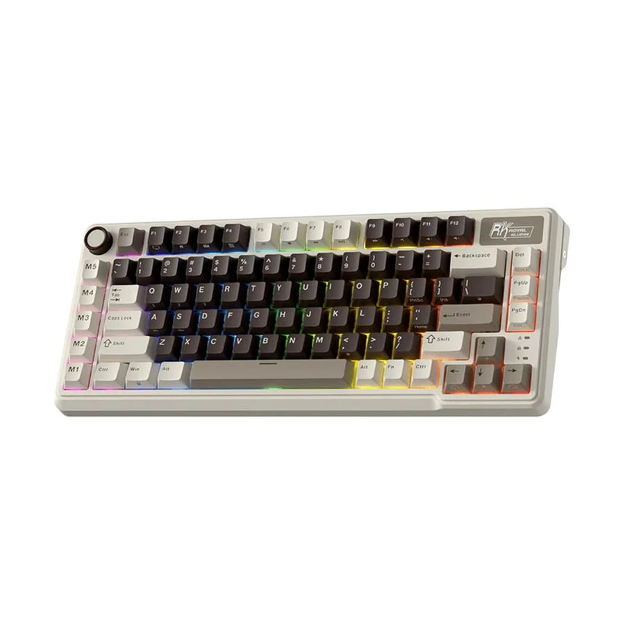 Royal Kludge RK L75 RGB Tri Mode Hot Swap (Beige Switch) Mocha Grey Mechanical Gaming Keyboard
