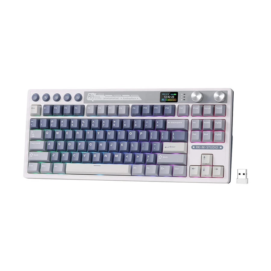 Royal Kludge RK M87 Tri Mode RGB Hot Swap (Beige Switch) Ocean Blue Mechanical Gaming Keyboard