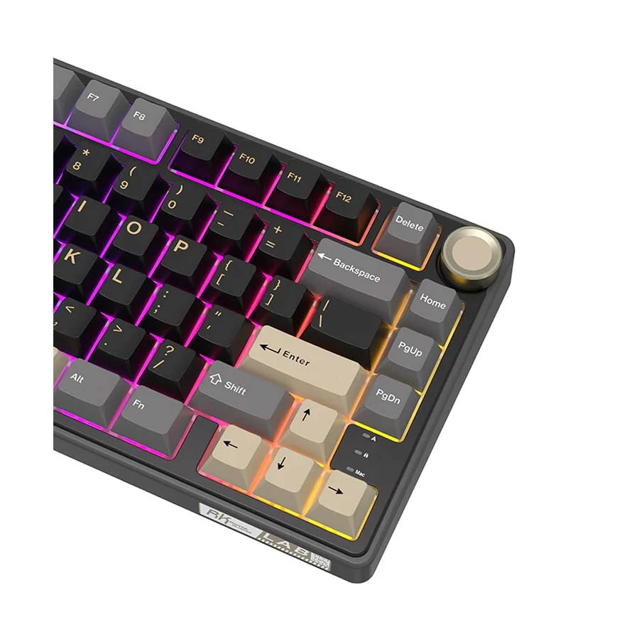 Royal Kludge RK R75 Wired RGB Hot Swap (K Silver Switch) Phantom Double Shot PBT Keyboard