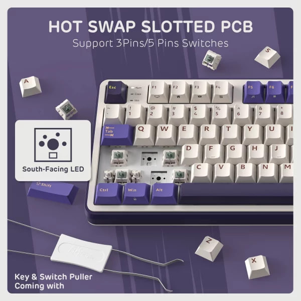Royal Kludge RK S98 Tri Mode Hot-Swappable Wireless Mechanical Keyboard – BLACKBERRY MOUSSE