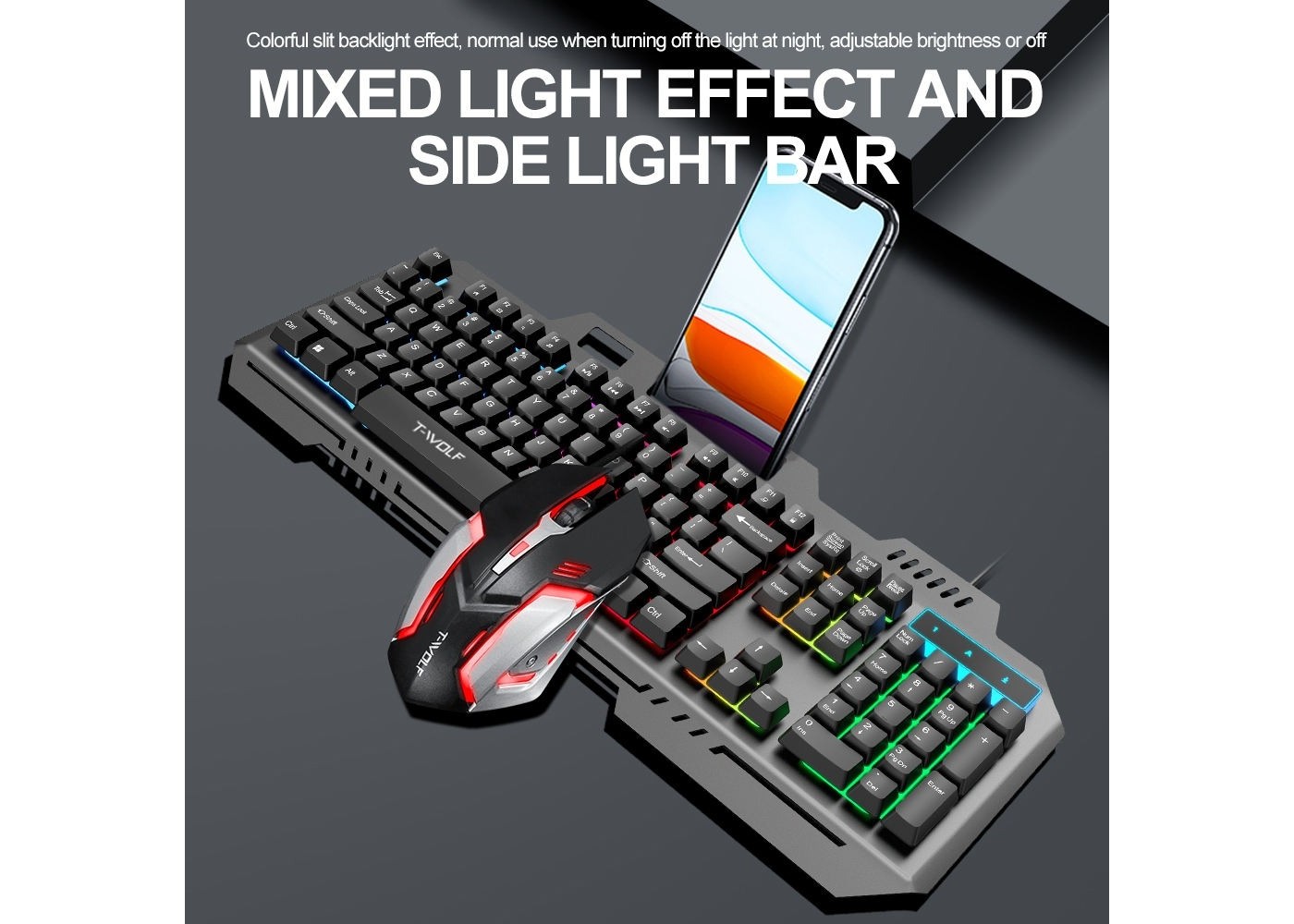 T-Wolf TF600 RGB Gaming Keyboard Mouse Combo