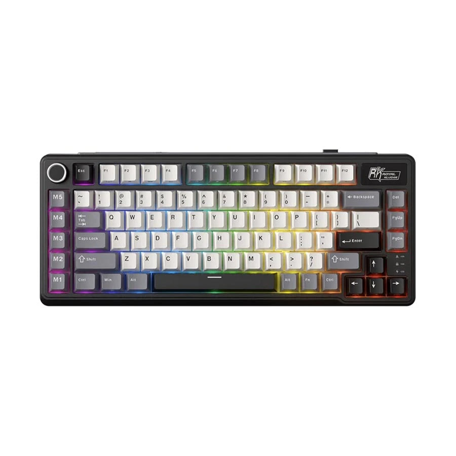 Royal Kludge RK L75 RGB Tri Mode Hot Swap (Cream Switch) Knight Black Mechanical Gaming Keyboard