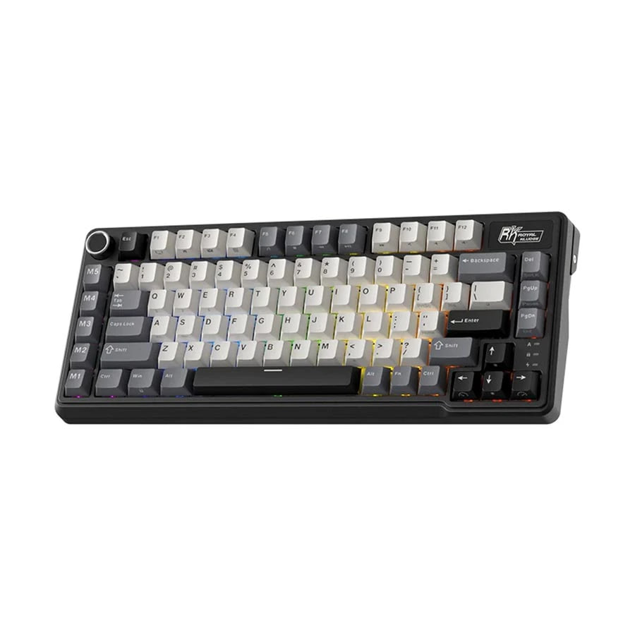 Royal Kludge RK L75 RGB Tri Mode Hot Swap (Cream Switch) Knight Black Mechanical Gaming Keyboard
