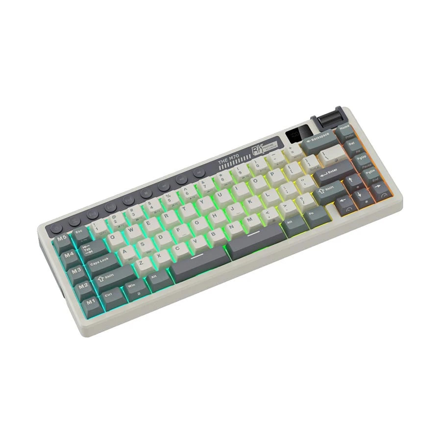 Royal Kludge RK M70 RGB Tri Mode Hot Swap (Cream Switch) Cyan Mechanical Gaming Keyboard