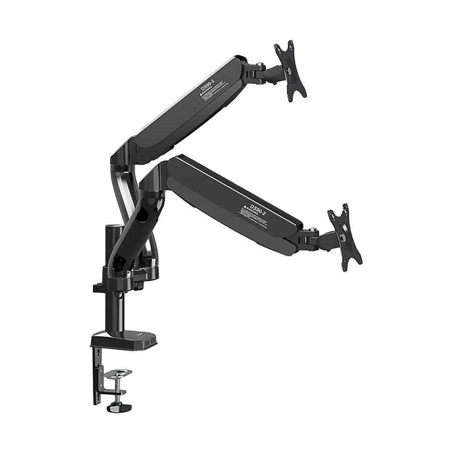 Kaloc DS90-2 (17-32 inch) Dual Desk Mount Stand Cable Management ...
