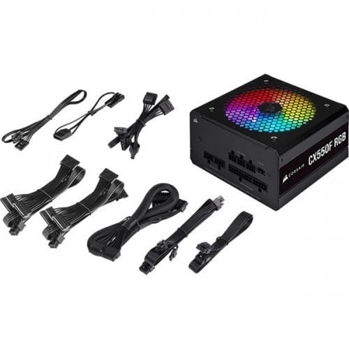 Corsair CX550F RGB 550W 80 Plus Bronze Certified Fully Modular Black Power Supply