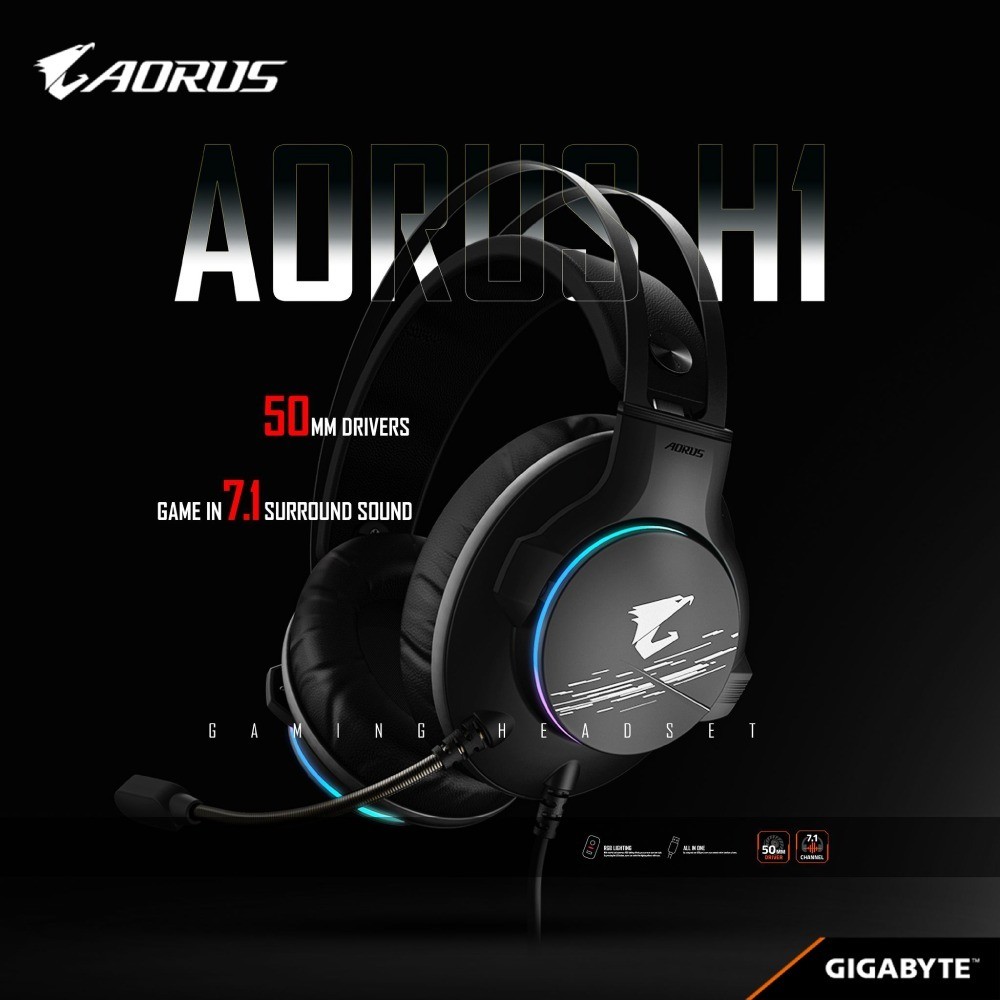 GIGABYTE AORUS H1 Surround Sound 7.1 Gaming Headset